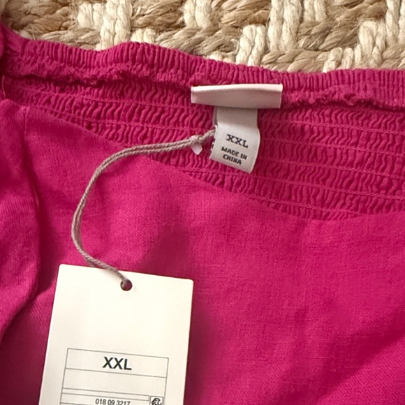 a new day Hot Pink Square Neck Puff Sleeve Midi Dress - Picture 3 of 3